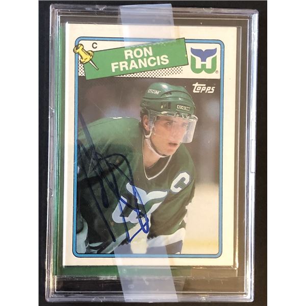 1988-89 TOPPS Ron Francis (HOF) autographed with COA