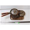 Image 1 : Iron Pots with Lids and Platter