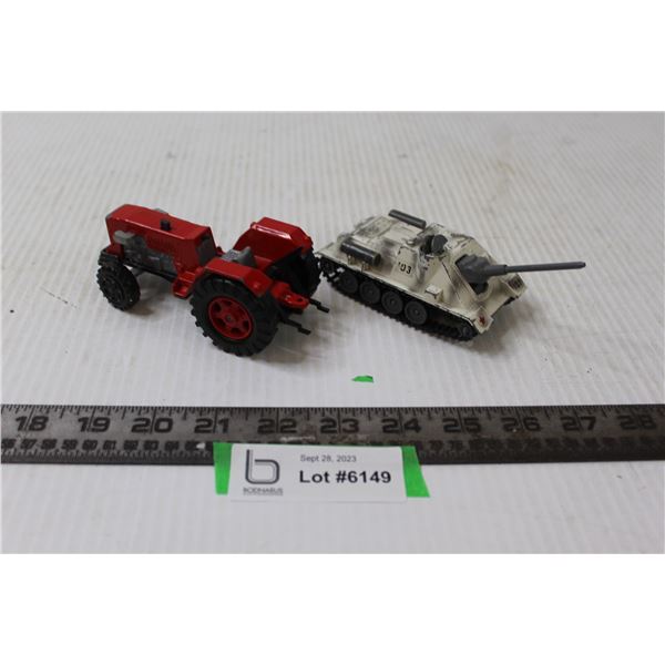 (2) Toy Tractor and Tank