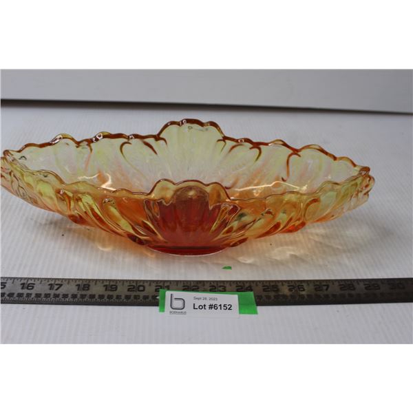 Orange Art Glass Tray