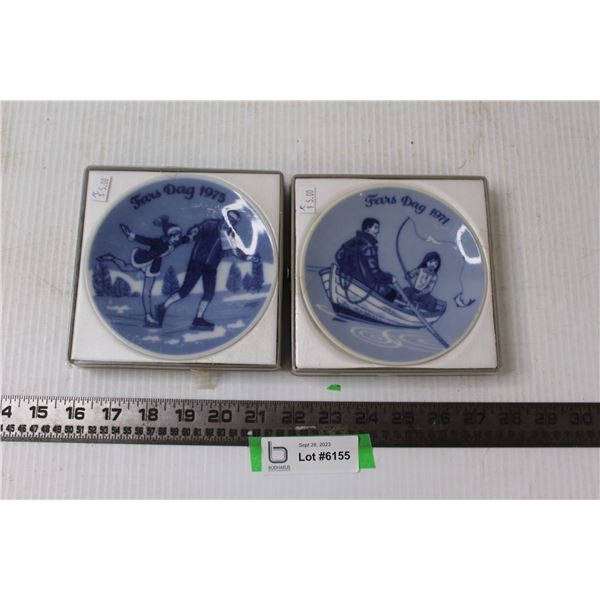 (2) Fars Dag Decorative Plates- 1971, 1975