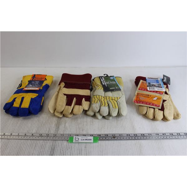 (4) Pairs Large Insulated Work Gloves - New