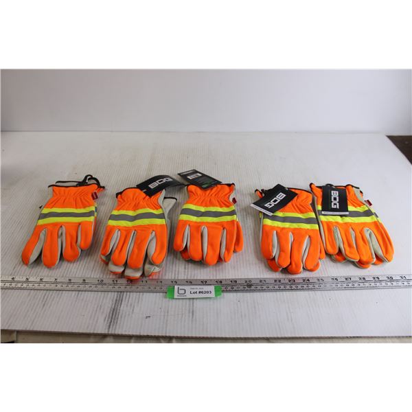 (5) Pairs of Large Work Gloves - New