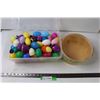 Image 1 : Box of Plastic Easter Eggs and Basket