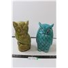 Image 1 : (2) Glass Owl Art Pieces