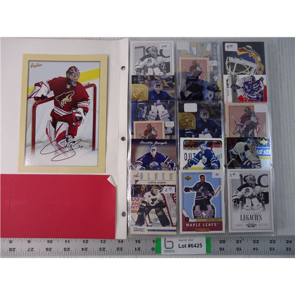 Folder of Cards Featuring NHL Goalie Curtis Joseph