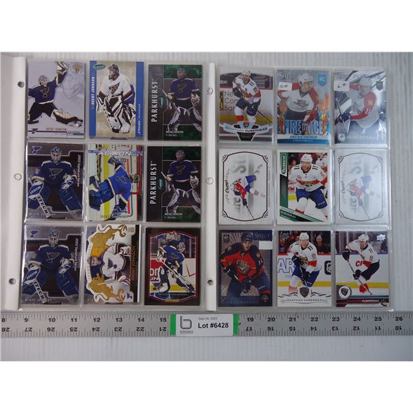 (2) Folders of Cards Featuring Jonathan Huberdeau and Brent Johnson