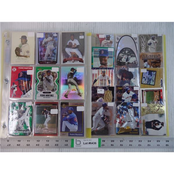 (2) Folders of Cards with MLB Players Pedro Martinez and Mo Vaughn