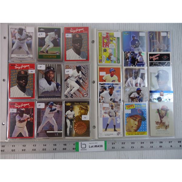 (2) Folders of Cards Featuring Tony Gwynn and Alfonso Soriano