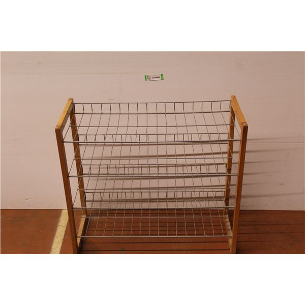 * Wire Shelving w/Wooden Frame (28"w x 12"d x 25"h)