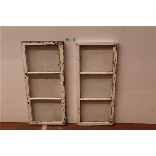 * (2) Vintage Windows (14 1/2" - 23 3/4" x 1 1/4")