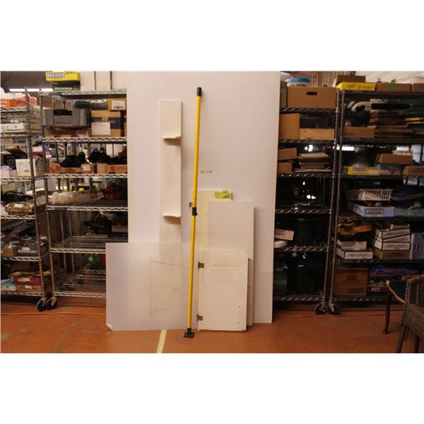 * 6' Extendable Support Pole 6' Shelf - Cabinet Doors - Plexi Glass Piece (28  x 30 )