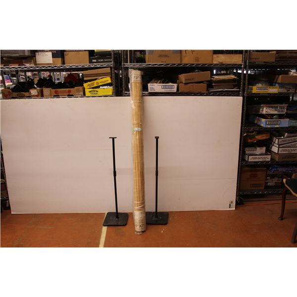 * Wood Blind (unopened - 60" x 72") - (2) Speaker Stands