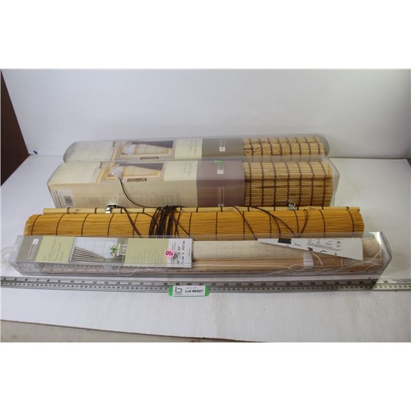 (2) Bamboo Blind (NIB - 27"w x 64"l) - Bamboo Blind (30"w) - Jute Roll-up Shade (NIB - 28"w x 64"l)