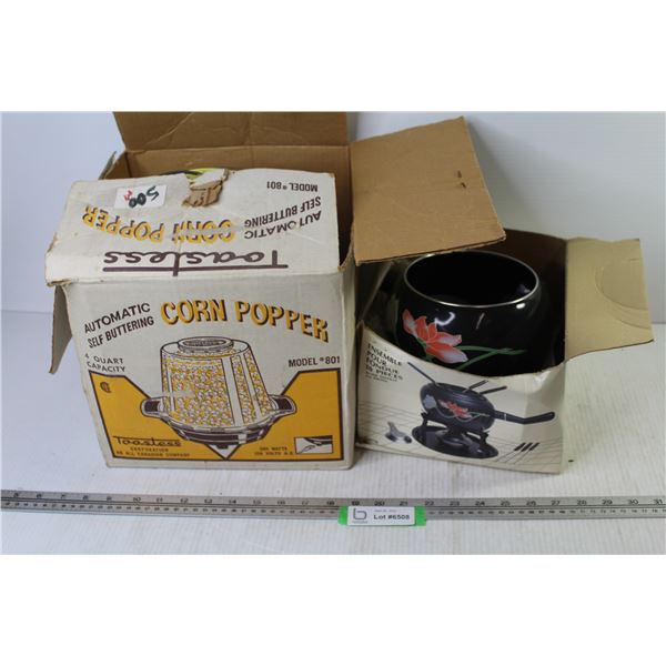 Vintage Toastess Corn Popper in Box (broken & not working) - Fondu Set