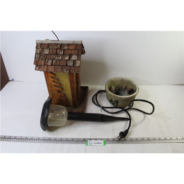 Bowl Fountain - Solar Garden Light - Vintage Bird Feeder