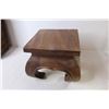 Image 2 : Wooden Stand - (3) Wicker Baskets - Bamboo Shelf/Stand