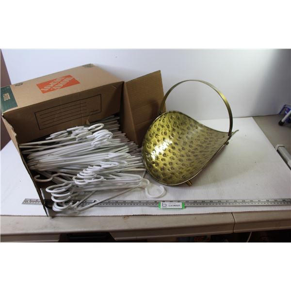 Box of Plastic Hangers - Fireplace Wood Holder