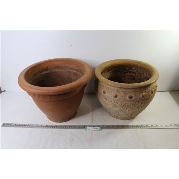 (2) Large Terra Cotta Pots
