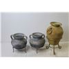 Image 2 : (3) Decorative Vases with Stand + (2) Decorative Snails