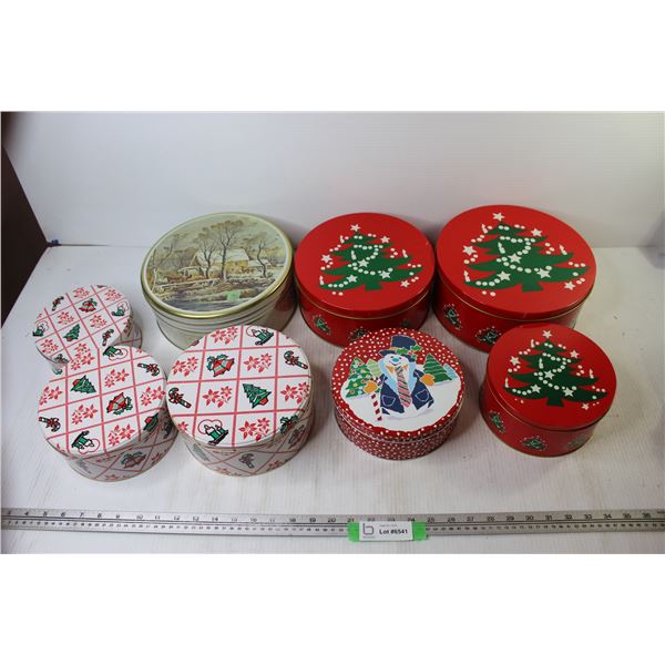 (8) Christmas Tins