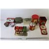 Image 1 : (3) Christmas Candles + (10) Tin Containers