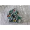 Image 3 : (7) Tins   (3) bags of Small Christmas Trees   Glass