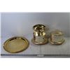 Image 1 : Plated Serving Tray and Tea Caddies