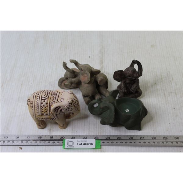 (4) Elephant Figurines