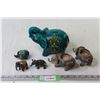 Image 1 : (5) Elephant Figurines + (1) Elephant Coin Bank