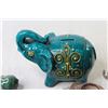 Image 4 : (5) Elephant Figurines + (1) Elephant Coin Bank