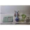 Image 1 : (4) Vases + Candle Holder + To My Mom Picture Frame