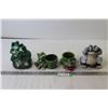 Image 1 : (2) Frog Planters + (2) Frog Garden Figurines