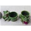 Image 6 : (2) Frog Planters + (2) Frog Garden Figurines