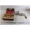 Image 1 : Vintage Meat Grinder, (3) Cigar Boxes