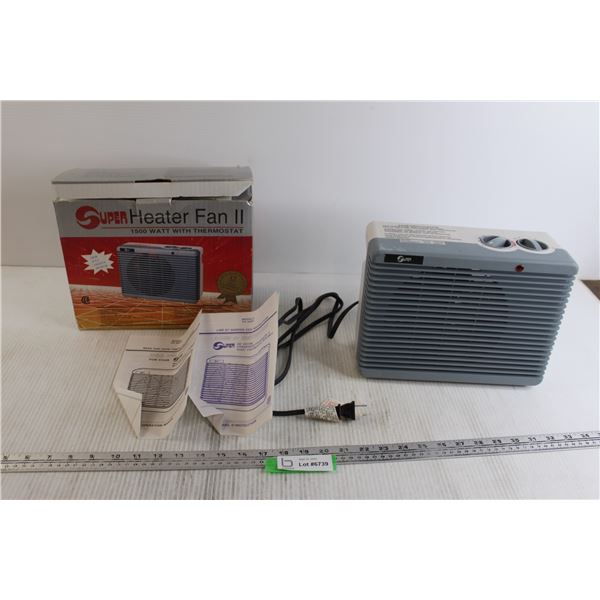 Super Heater Fan II 1500 Watt with Thermostat - Unused, Untested