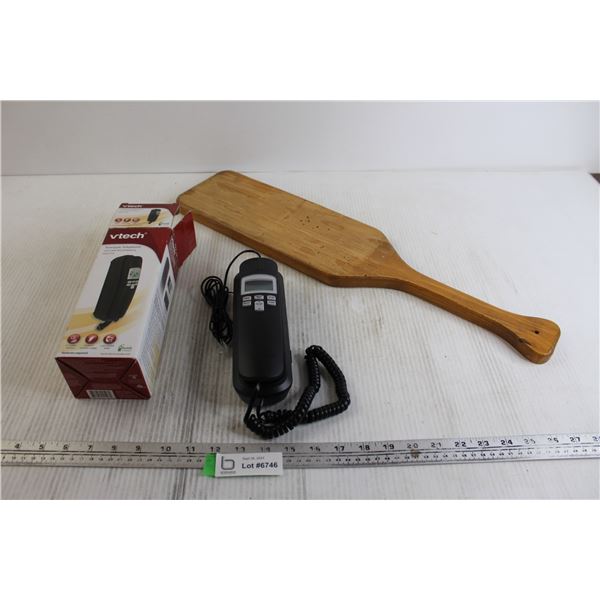 Wooden Paddle, VTech Trimstyle Telephone - Unused, Untested