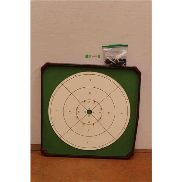 *Crokinole Board with Pieces and Additional Games on Reverse