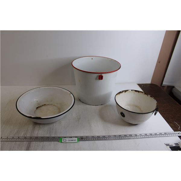 (3) Pieces of Enamelware