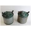 Image 4 : (2) Vintage Galvanized Gas Cans