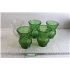 Image 1 : (4) Green Glass Vases, Clear Glass Vase