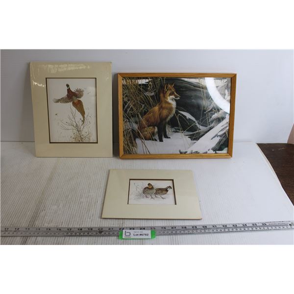 (2) Prints by M.G. Loates - Both Sealed, Framed Fox Print by Robert Bateman - 14 3/4  x 11 