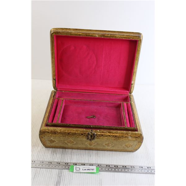 Inlay Jewelry Box with Key - Made in Italy