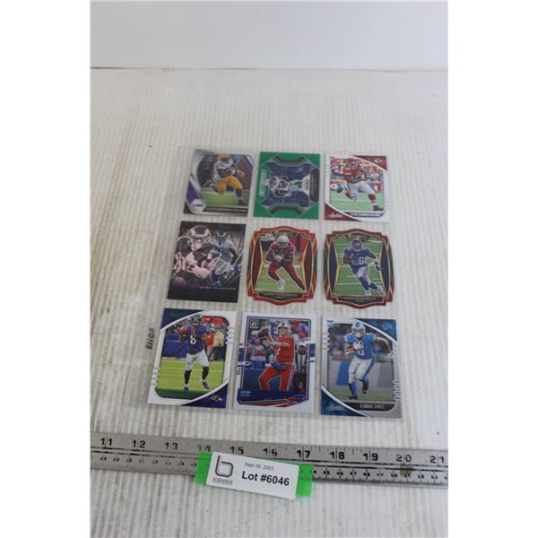 (9) Assorted NFL Rookies & Stars Trading Cards