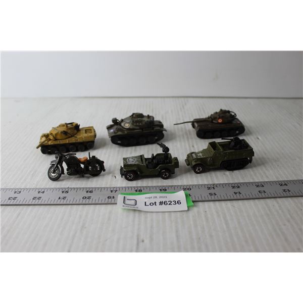 (6) Military Vehicle Toys