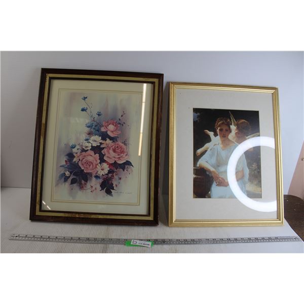 (2) Framed Wall Art Pieces - Largest Measures 18 1/2  x 22 1/2 