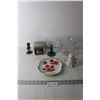 Image 1 : Vase, Glass, Tin, Saskatchewan Lily Plate, Angel and Richie Hall Bobble Head