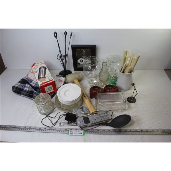 Vases - Rubber Mallet - Candle Holders - Bread Mold - Butter Dish - Picture Frame - Panasonic Phone 