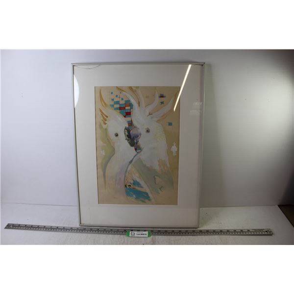 Framed Signed Water Color Painting (cracked glass - 17 3/4  x 23 1/4 )