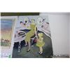 Image 2 : Vintage Print of Woman - Signed Water Color - Painting of Woman & Child